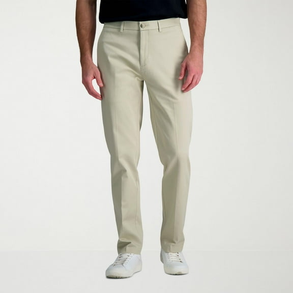 Men's Haggar® Wrinkle Free Performance Khaki Straight Fit Flat Front Pant Color: Sand Size: 33X30