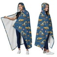 thumbnail image 2 of Wearable Blanket,Cartoon Construction Vehicles Barriers Hooded Wearable Sherpa Blanket for Adults & Teens,Winter Poncho Shawl Wrap Cape Thick Warm,50"x60", 2 of 5