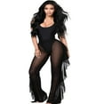 thumbnail image 1 of Women Beach Mesh Ruffles Sheer Wide Leg Pants Loose Bikini Cover Up, 1 of 4
