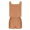 thumbnail image 6 of 2 Piece Lounge Set Women Sleeveless 2 Piece Outfits for Women Solid Color Tank Tops and High Waisted Shorts Summer Beach Sets, 6 of 7