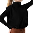 thumbnail image 2 of Chaleco Corto de Forro con Cremallera para Mujer, Abrigo Corto Cálido de Invierno Sin Mangas con Cuello Alto. Negro S, 2 of 7
