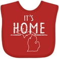 thumbnail image 3 of Inktastic It's Home- State  of Michigan Outline Distressed Text Boys or Girls Baby Bib, 3 of 4