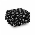 thumbnail image 1 of Abstract Ottoman Cover, Xoxo Brush Stroked Text, 2 Piece Slipcover Set with Ruffle Skirt for Square Round Cube Footstool Decorative Home Accent, Standard Size, Black White, by Ambesonne, 1 of 5