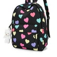 thumbnail image 3 of MultiColor Hearts Pattern Design Backpack, Korean Style, Large Capacity, Simple And Lightweight Backpack, 3 of 5