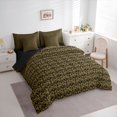 thumbnail image 3 of Feelyou Boho Mandala Damask Comforter Set 7pcs, Black Gold Skeleton Queen Bedding Sets, 3 of 8
