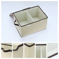 thumbnail image 2 of Unique Bargains Fabric Storage Bin Cube with Handle and Lid Collapsible Basket Beige, 2 of 7