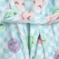 thumbnail image 4 of Sleep On It Girls Plush Flannel Fleece Collar Robe Set with Matching Slippers - Smiley, 10-12, 4 of 5