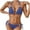 A-Blue, variant on Women's Triangle String Bikini Set Solid Color Tie Side Two Piece Swimsuit Cute Halter Swimsuit Bathing Suits A-Hot Pink