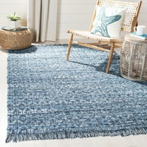 SAFAVIEH Montauk Oslo Braided Trellis Area Rug, Blue, 5' x 8'