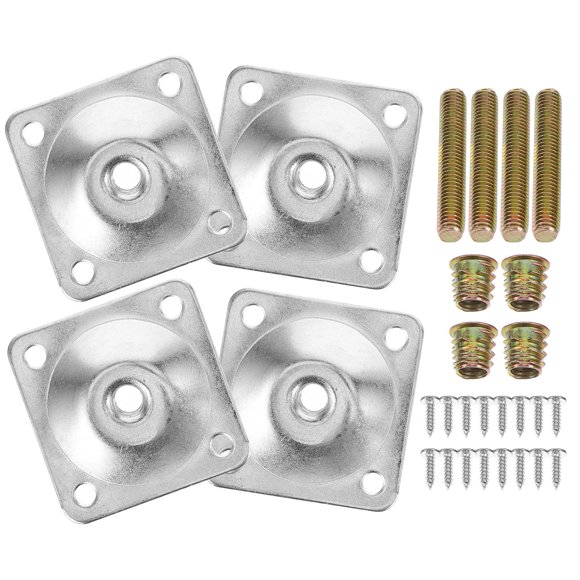 CRAFTHROU 4Jgo Soportes De Montaje Para Patas De Muebles En Hierro Duradero Color Plata Para Reparaciones