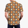 thumbnail image 4 of Balery Squirrel And Maple Leaves Printed Men’s Short Sleeve Polo Shirt, Midweight Men's Shirt,Golf Polo shirts -Medium, 4 of 9