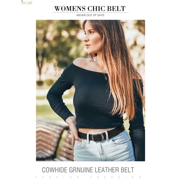 2 Pack Adjustable Women Leather Belts for Jeans, Fashion  display picture 2