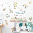 thumbnail image 1 of A set of animal wall stickers with hot air balloon, clouds, sun - wall decoration for children's room, baby room, living room, 1 of 5