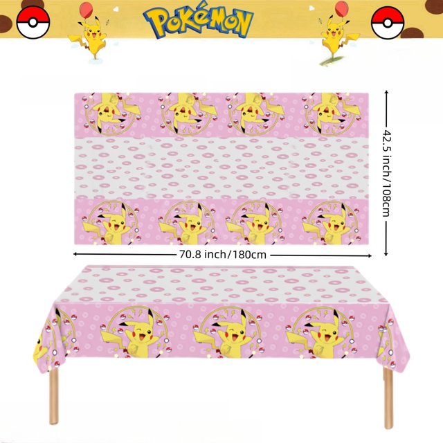 Mantel de Pokémon para decoración de fiesta de cumpleaños, mantel desechable de Pikachu, cubierta de mesa para Baby Shower, regalo de juguete para niños, suministros para fiestas