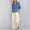 16# Blue, variant on 2 Piece Cotton Linen Sets for Women Summer Embroidered V Neck Shirts Wide Leg Capri Pants Trendy Relaxed Fit Daily Vacation Outfits Dark Blue 2XL