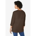 thumbnail image 2 of Woman Within Plus Size Perfect Three-Quarter Sleeve V-Neck Tunic, 2 of 6