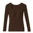 thumbnail image 4 of Thermal Tops for Women Long Sleeve Square Neck T Shirt Womens Undershirts Fitted Tops Fall Clothing Women Shirts Casual, 4 of 4