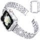 thumbnail image 1 of Correa de diamantes con purpurina y estuche para Apple Watch de 42 mm, Bling Men Women Crystal Rhinestone Correa de repuesto de metal de acero inoxidable para iWatch Series SE654321 (Plata), 1 of 5