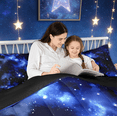 thumbnail image 5 of Manfei Glitter Galaxy Bedding Sets Queen with Comforter for Kids, Dreamy Psychedelic Starry Sky Comforter Sets, Black Reversible, 3pcs, 5 of 8