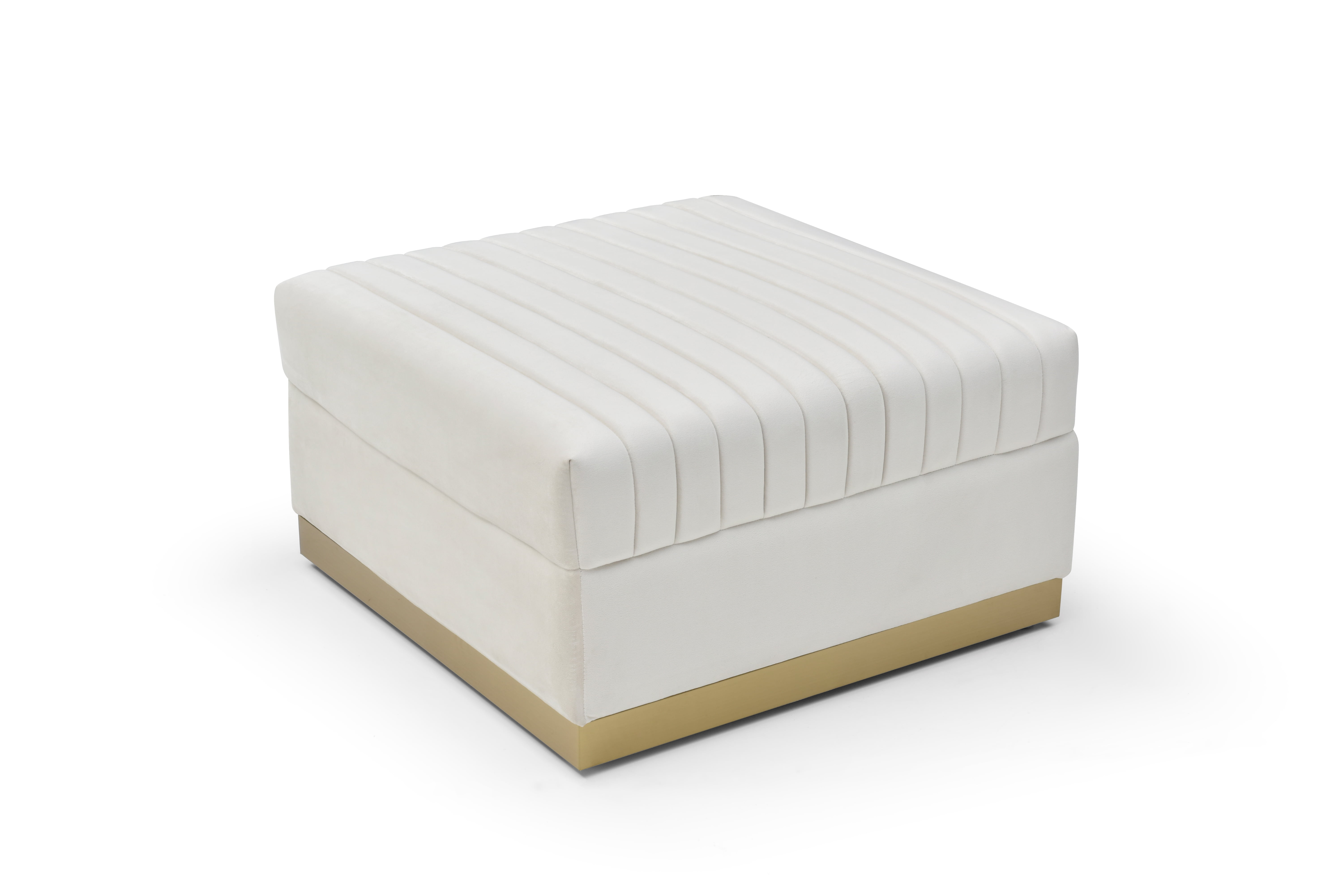 Modern Velvet Upholstered Sofa Ottoman Seat Bench for Living Room Apartment Office
