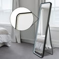 thumbnail image 5 of Tatum 24 in. W x 65 in. H Large Crystal Lining Rectangle Metal Framed Antifog Front-Lit Tri-Color Wall Or Floor Full-Length Mirror with Smart Touch, Black, 5 of 15