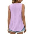 thumbnail image 5 of Fantaslook Womens Tank Tops Eyelet Crew Neck Sleeveless Tops Dressy Casual Flowy Summer Shirts, 5 of 9