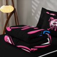 thumbnail image 5 of Manfei Cartoon Baseball Zipper Twin Comforter Sets with Fitted Sheet and 2 Pillowcases, 67 Sport Zipper Bedding Set, Black Pink Blue, 5 of 7