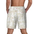 thumbnail image 3 of Kdxio White Rabbit Print Men's Swim Trunks with Compression Liner 7 Inch Inseam Quick Dry Swim Shorts, 3 of 7