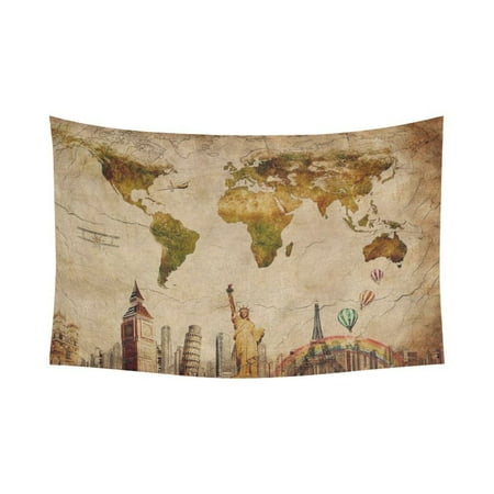 PHFZK Globe Decor Vintage Retro World Map And Statue Of