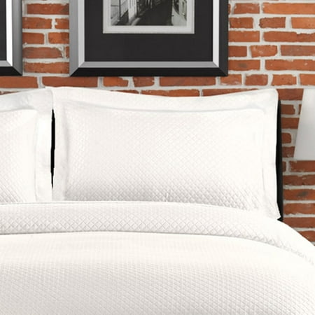 Lamont Limited Diamante Matelasse White Standard-size Sham