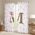 thumbnail image 2 of Erosebridal Initial Alphabet M Black Out Curtains,Princess Bowknot Wild Cheetah Pattern Curtains Pack of 2 (42x63 Each) For Bowtie Girls, 2 of 7