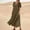 A0488-Khaki, variant on QUINDOS Summer Dresses for Women 2025 Short Sleeve Sundress Crew Neck Casual Sun Dresses Solid Color Pockets Cotton Linen Midi Long Dresses for Women