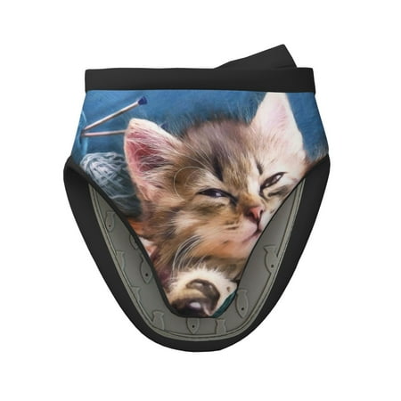 

Pofeuu Playful Cat Print Thickened Mini Silicone Oven Mitts Heat Resistant Rubber Oven Mitt Gloves Finger Pinch Grips Pot Holder Silicone Potholder