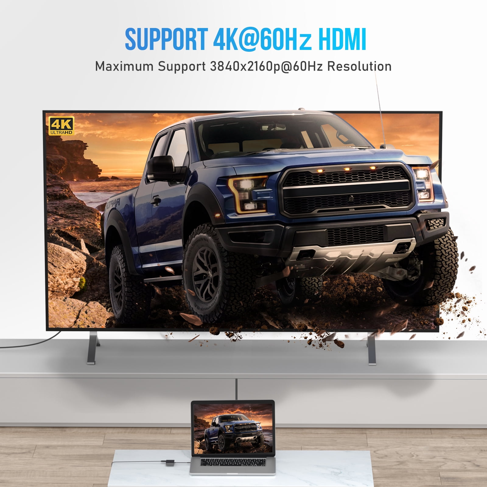 USB C to Dual HDMI Adapter, Compatible with Thunderbolt 3/4 Ports, Single 4k@60hz and Dual 4k@30hz, With VGA and 3.5mm Audio Interface，USB C Switcher Supports Windows/Macos/Android