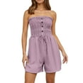 thumbnail image 1 of Women's Summer Solid Color High Waist Design Romper, 1 of 6