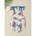 thumbnail image 3 of Wassery Independence Day Infant Girls Romper 3M 6M 12M 18M 24M 2T 3T Toddler Baby 4th of July Jumpsuit Outfits Flower Letter Print Sleeveless Sling Jumpsuits Summer Bodysuits, 3 of 9