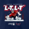thumbnail image 4 of Men's Logan Thompson Navy Washington Capitals 2025 Stanley Cup Playoffs "L-T, L-T" Micro Moment T-Shirt, 4 of 4