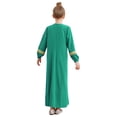 thumbnail image 2 of Doomiva Girls Long Sleeve Abaya Solids Color Arab Thobe Arabic Islamic Maxi Robe Muslim Loose Kaftan Clothes Green 6, 2 of 7