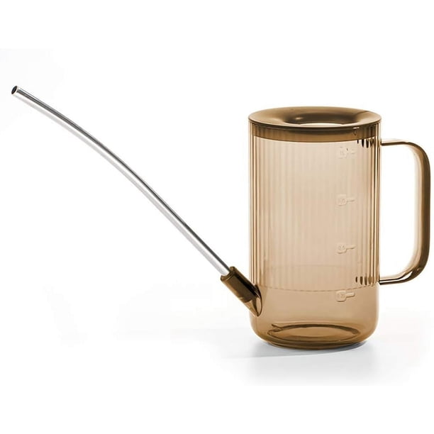 Regadera para plantas de interior con pico largo de acero inoxidable (desmontable) Pequeña regadera de plástico arcoíris de 1 l/34 oz para suculentas, plantas de aire, plantas de interior,