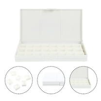 LOLIPPYY Watercolor Palette Empty Compartments Color Box Plastic White 1 Set for Artists and Students for Art Supplies