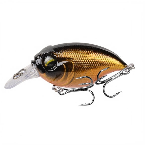 MInHoues Floating Crankbait Fishing Lure, 2.28" Hard Plastic Wobbling Artificial Bait with Treble Hooks, Realistic Swimbaits for Bass Topmouth Culter, Freshwater Tackle Gear