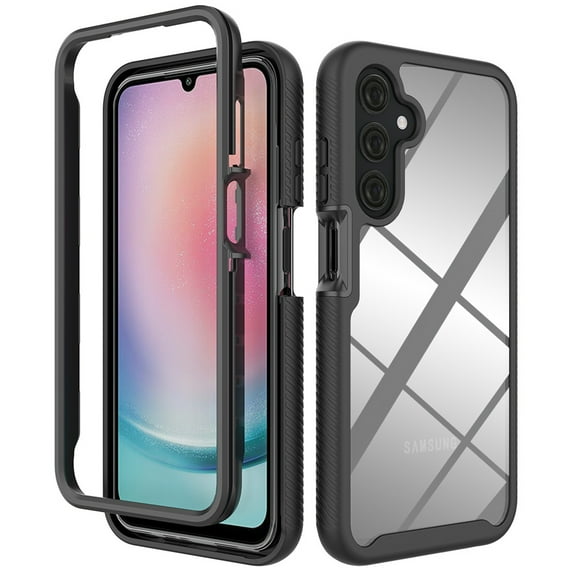 Case For Samsung Galaxy A25,Decase Clear Case Dual Layer Military Grade Shockproof Phone Cover Soft Bumper Anti-Scratch Shell for Galaxy A25 - Black