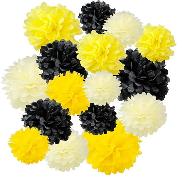 Floral Reef Paper Pom Poms Balls Birthdays Wedding Party Decoration Honeybee Multi - 16 pk