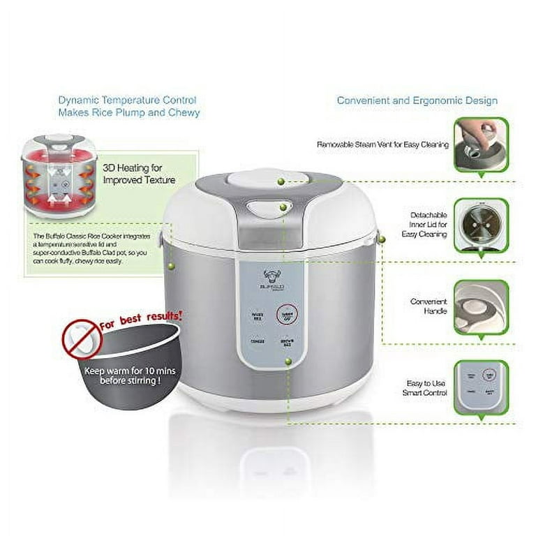 Buffalo Stainless Steel Inner Pot Mini Smart Cooker (3 cups) - Pre-order, Uncle Buffalo