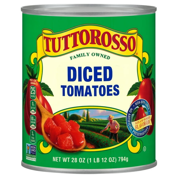 Tuttorosso Diced Tomatoes, 28 oz Can