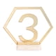 thumbnail image 4 of Signos de número de mesa hexagonal de espejo para decoración de fiesta de boda (1-10 dorado) Wdftyju Libre de BPA, 4 of 4