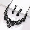 thumbnail image 4 of SmartBy 2Pcs/Set Women Jewelry Set Sparkling Water Drop Design Wedding Necklace Drop Earrings Set Bridal Jewelry Gift, 4 of 7