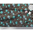 thumbnail image 3 of Soimoi Brown Cotton Duck Fabric Heart & Crystal Stone Geometric Print Fabric by the Yard 42 Inch Wide, 3 of 3