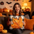 thumbnail image 5 of Fall Home Decor, Pumpkin Throw Pillow 18X18 Inch Orange Hello Pumpkin Pillow Cover, Perfect for Fall Living Room Decor, Farmhouse Fall Decor, Halloween Indoor Decorations, Adding, 5 of 6