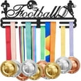 thumbnail image 1 of 1 juego de perchas para medallas de fútbol, con 8 líneas de soportes de exhibición de premios de acero resistentes, 1 of 6